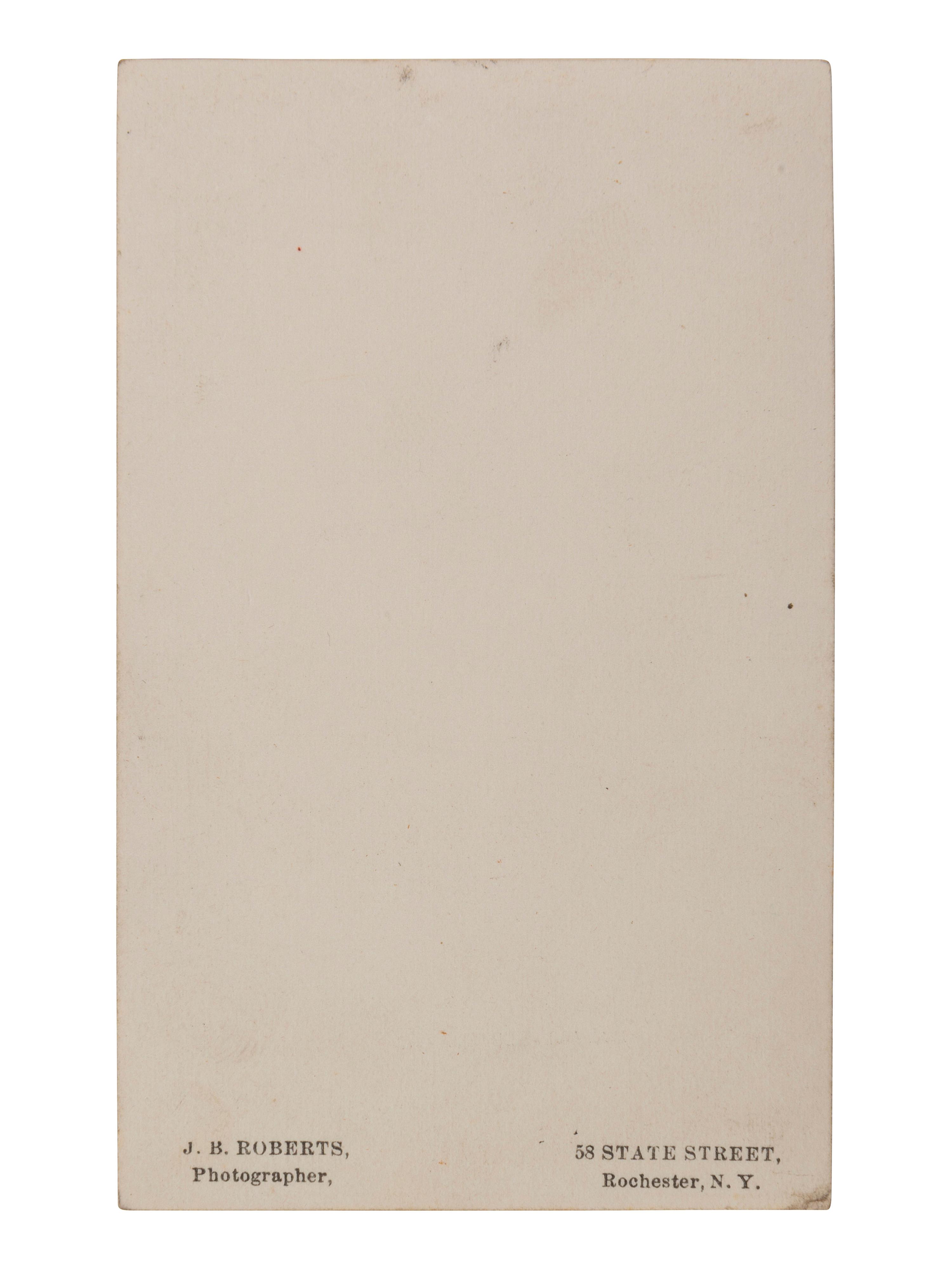 [DOUGLASS, Frederick (1818-1895)]. ROBERTS, J.B., photographer. CDV of Frederick Douglass. Rochester, NY, ca 1867.