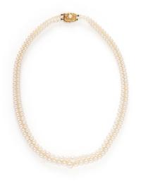 DOUBLE STRAND CULTURED PEARL NECKLACE