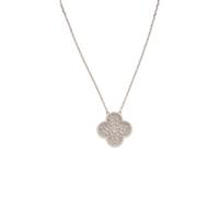 Diamond and White Gold Quatrefoil Necklace