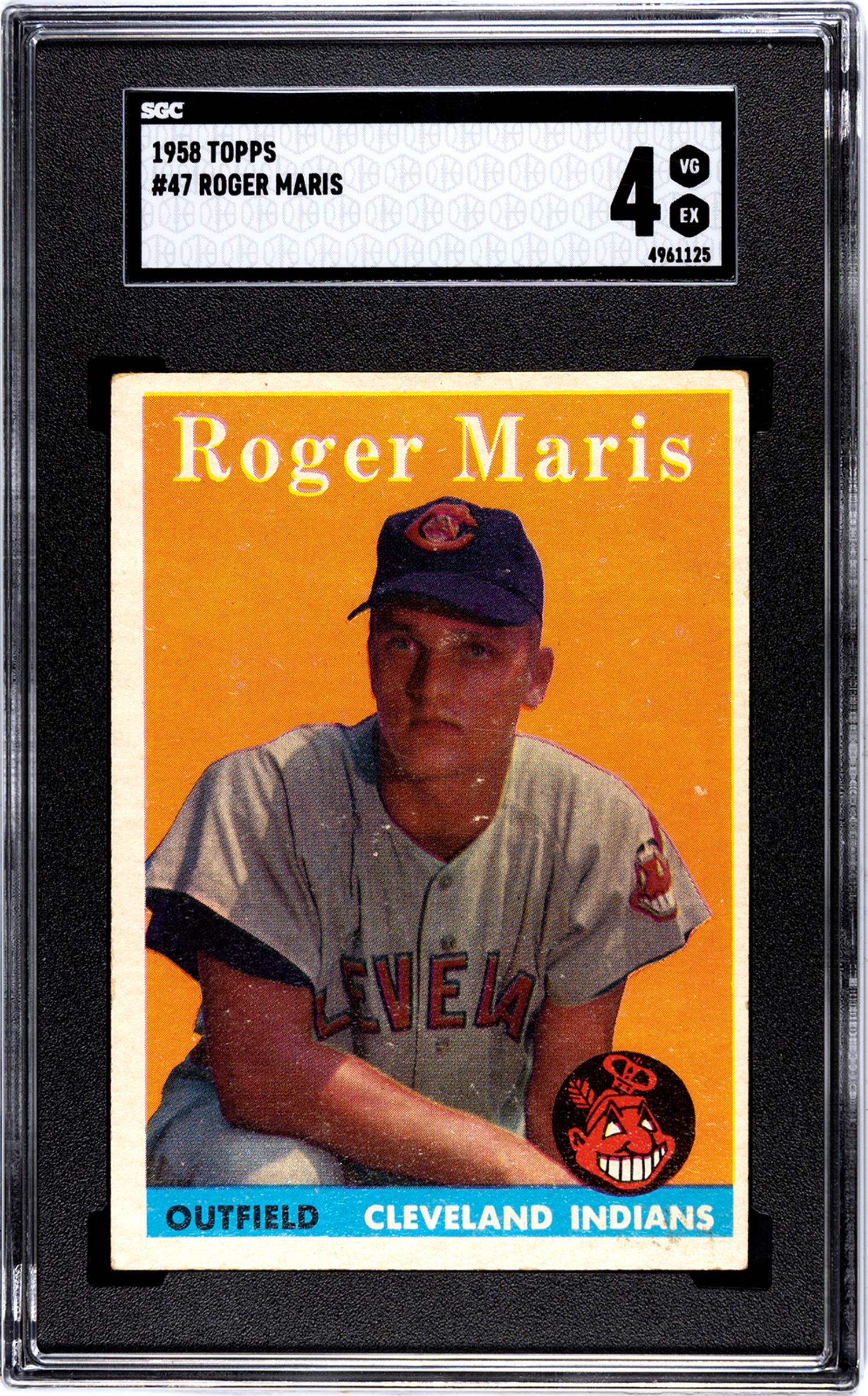 A 1958 Topps Roger Maris Rookie Baseball Card No. 47 (SGC 4 VG-EX)