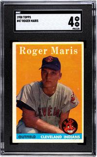 A 1958 Topps Roger Maris Rookie Baseball Card No. 47 (SGC 4 VG-EX)