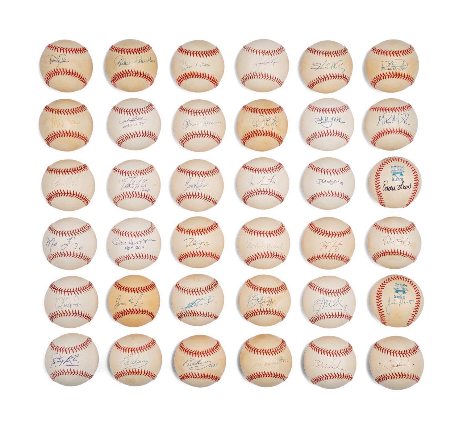Bases Loaded Signed Autograph Baseball Group No. 57