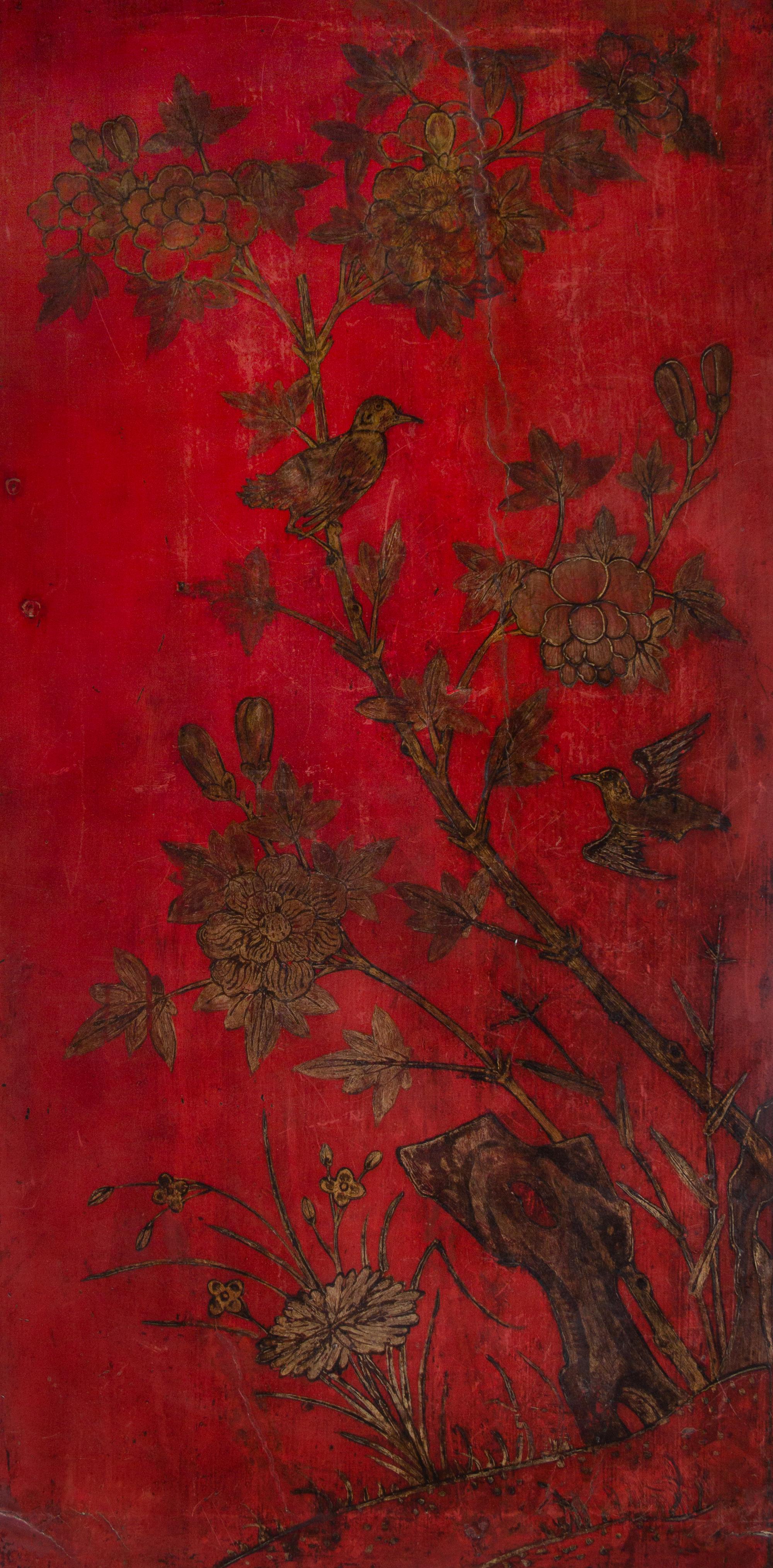 A Queen Anne Style Red-Painted Chinoiserie Low Table