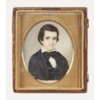 American School 19th century Portrait miniature of a young boy