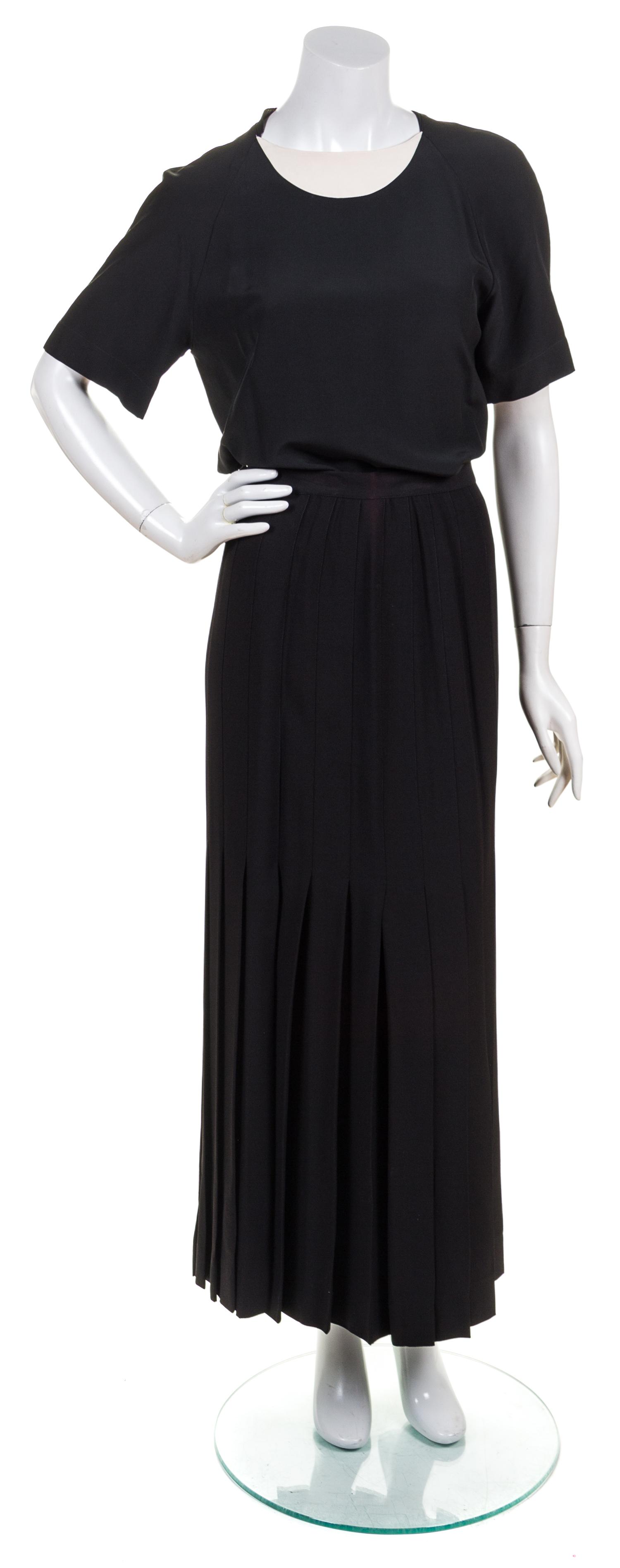A Chanel Black Skirt Ensemble, Blouse size 34.