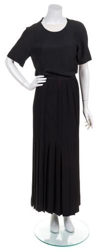 A Chanel Black Skirt Ensemble, Blouse size 34.