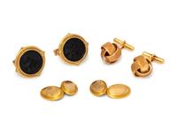 A Collection of Yellow Gold Cufflinks,