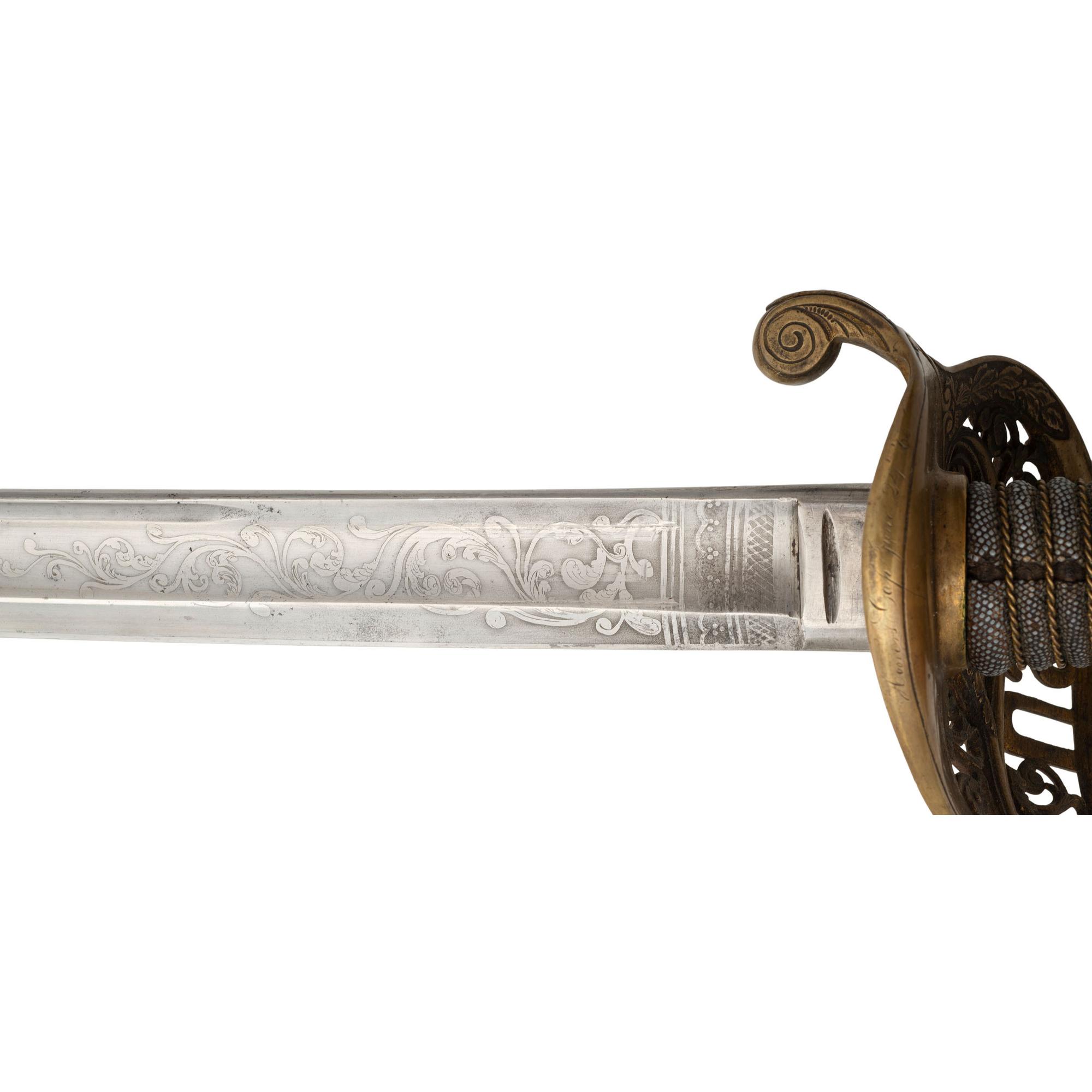 Ames Model 1850 Staff & Field Officer's Sword Inscribed to Lt. Albion W. Tourgee - 105th OH Infantry - Captured by John Hunt Morgan's Raiders