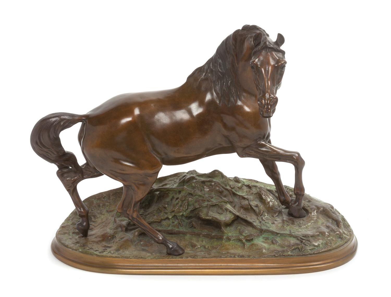 A French Bronze Figure Width 14 3/4 inches. — after Pierre Jules Mene (1810-1879)