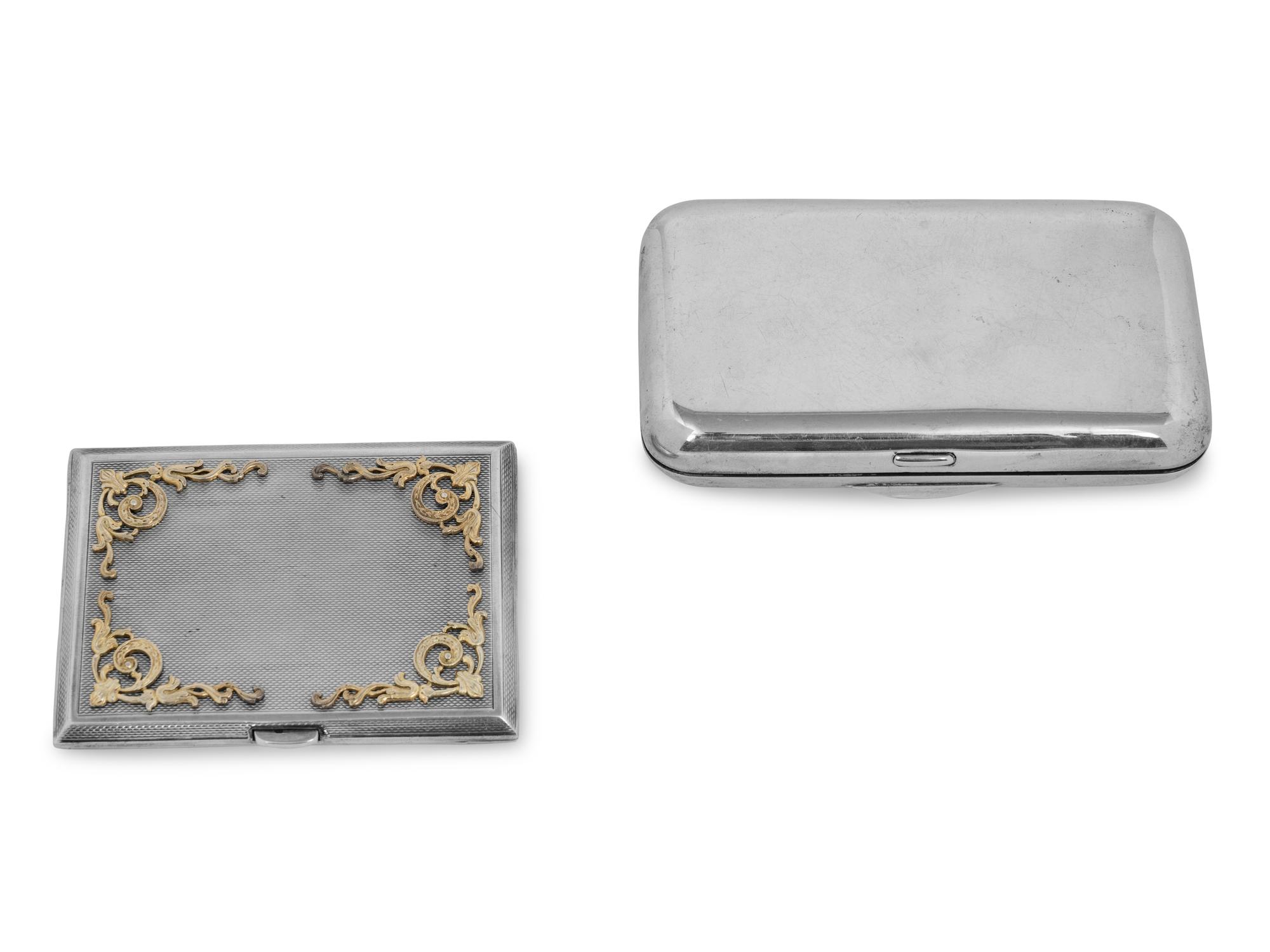Two Russian Silver Cigarette Cases