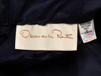 Oscar de la Renta, Navy Taffeta Ruffle Cocktail Dress, 1980s Runway Sample