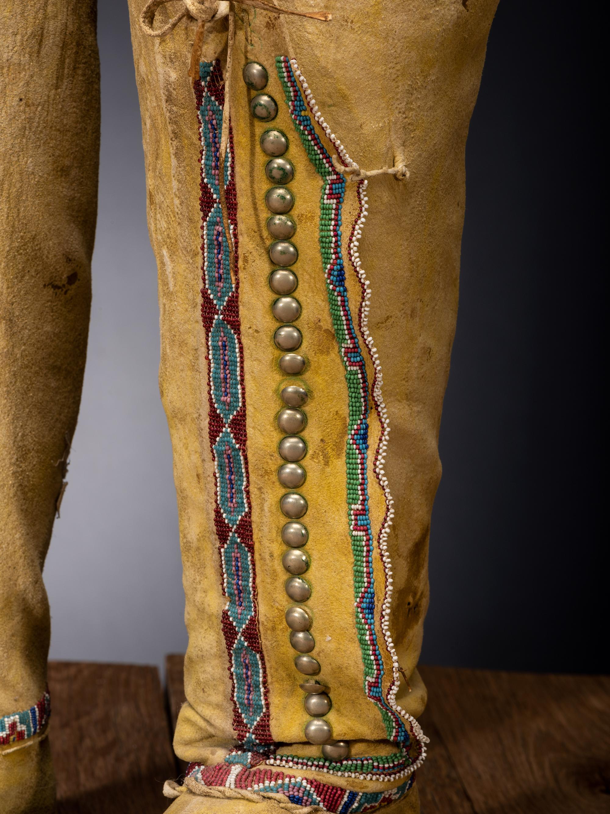 Kiowa Beaded Hide Boot Moccasins