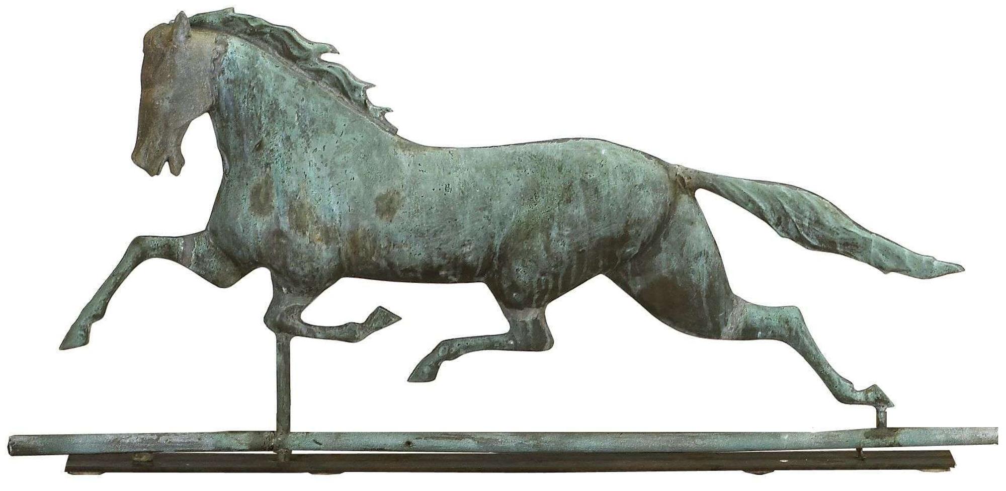 Running horse full-bodied copper weathervane 19th century