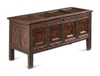 A Charles II Oak and Marquetry Blanket Chest