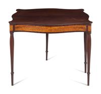 A Federal Birch and Mahogany Flip-Top Game Table