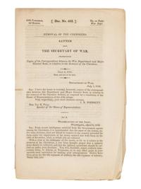 [NATIVE AMERICANS -- CHEROKEE] -- [POINSETT, Joel Roberts (1779-1851)]. Removal of the Cherokees... July 4, 1838. [Washington, D.C.]: printed by Thomas Allen, [1838].