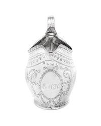 A George III Silver Creamer with Bright-Cut Decoration