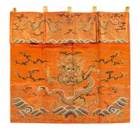 Three Embroidered Silk 'Dragon' Portières