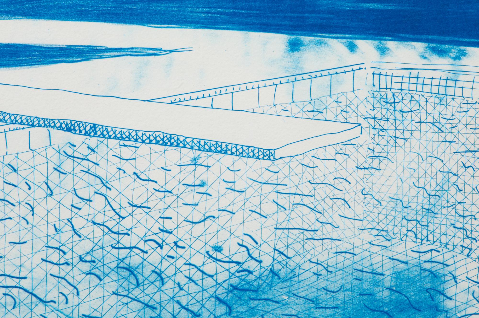 Lithograph of Water Made of Lines, 1978-1980