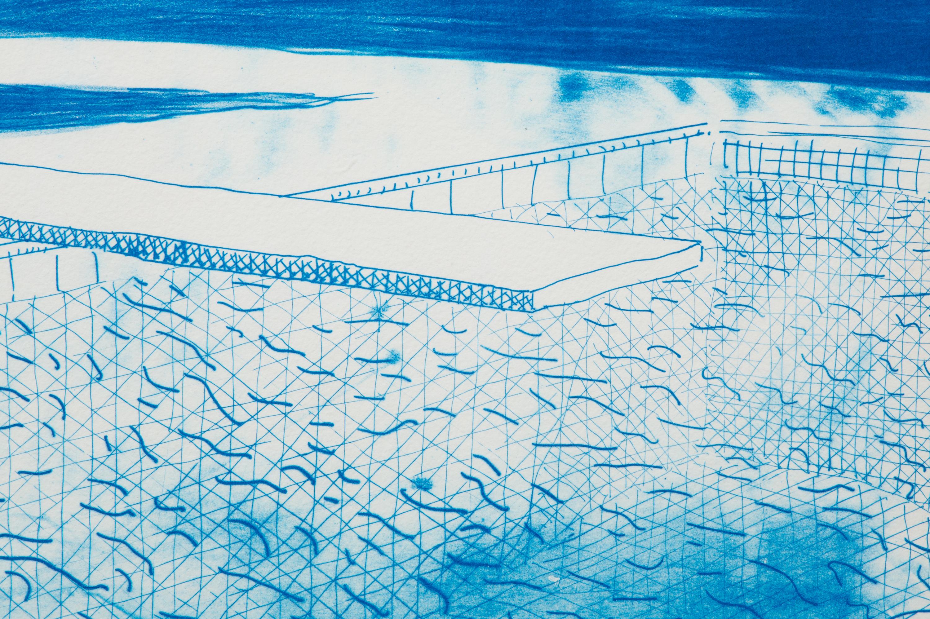 Lithograph of Water Made of Lines, 1978-1980