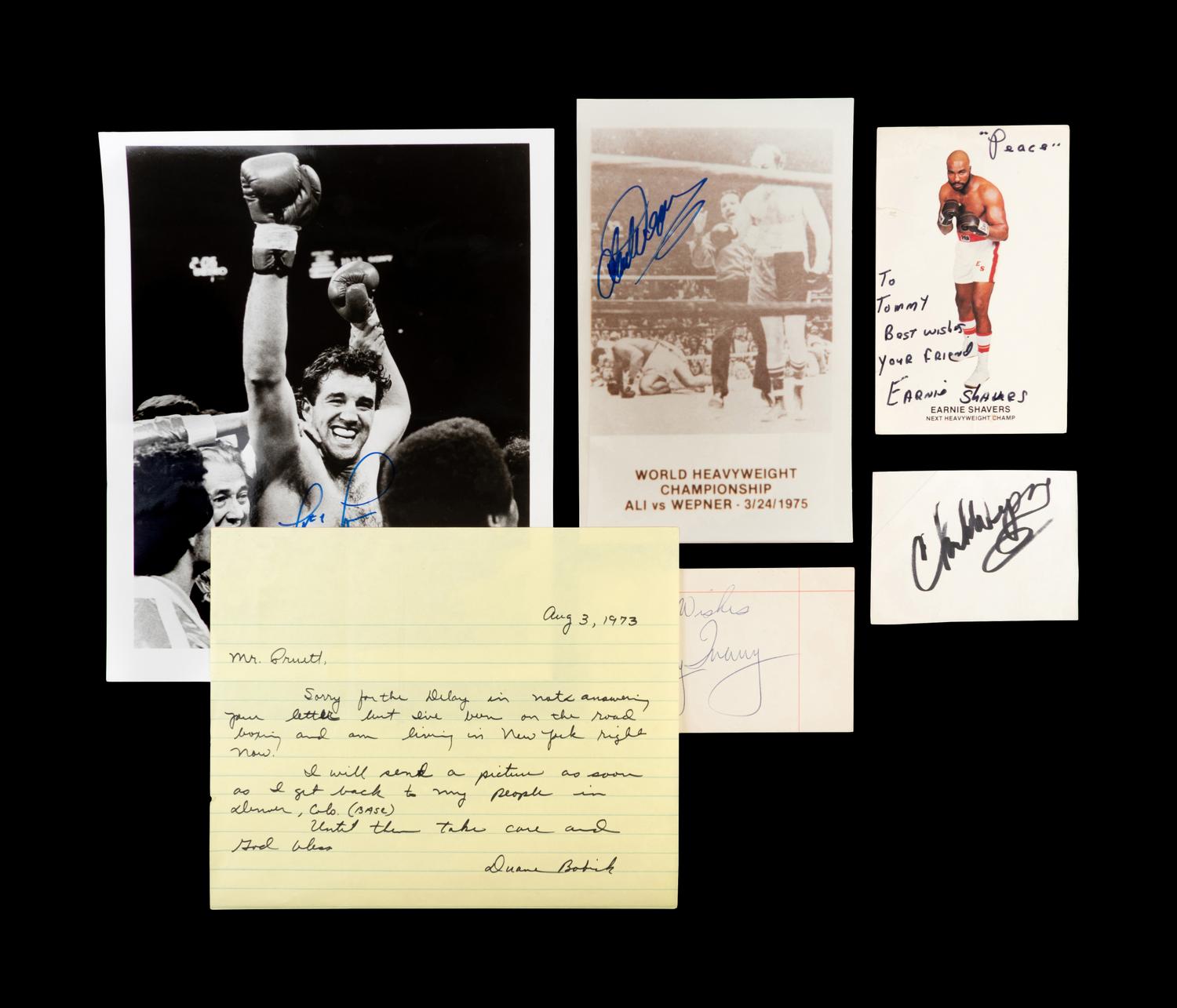 A Group of 1970s - 1980s Boxing Heavyweight Contender Autographs,
