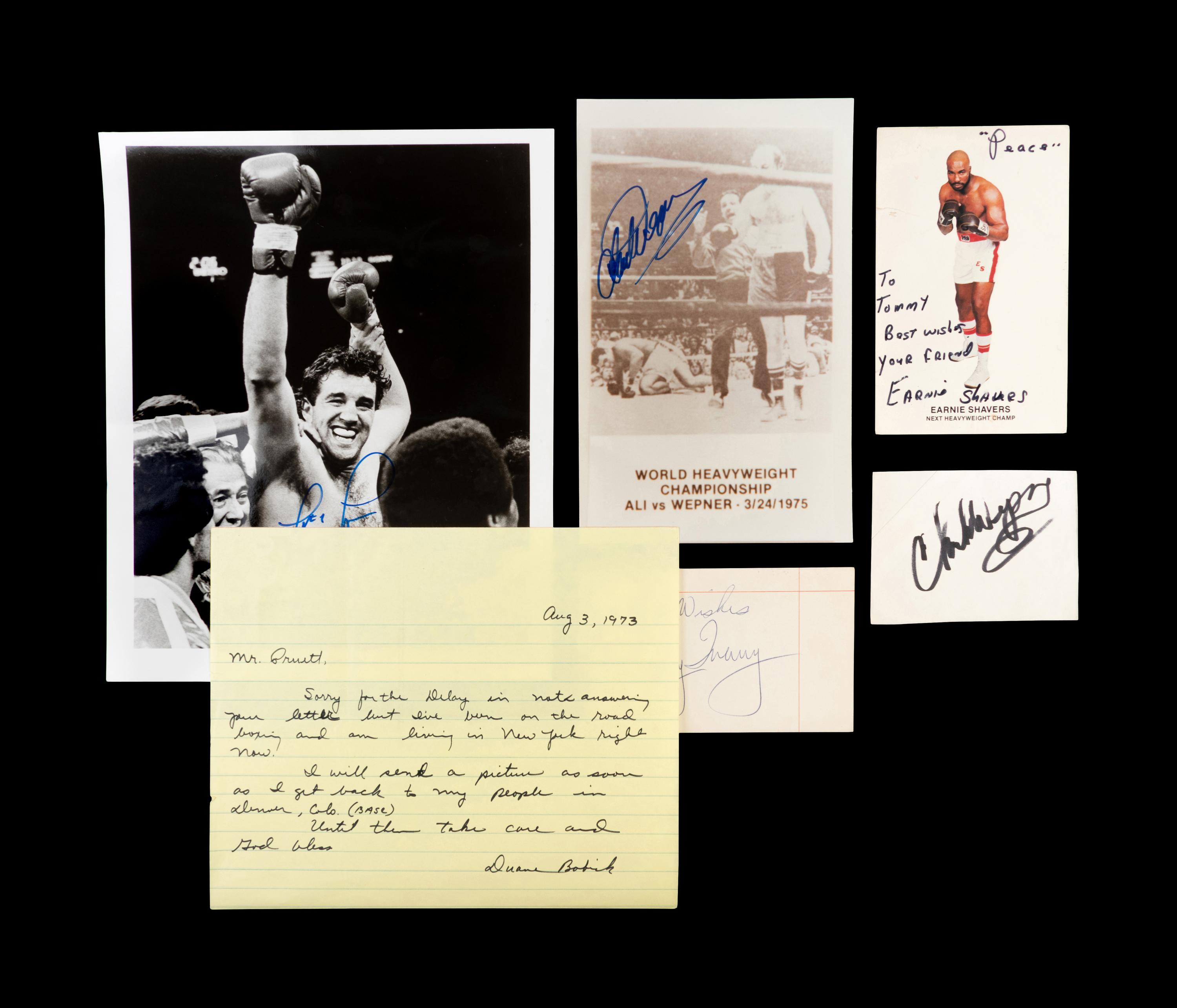 A Group of 1970s - 1980s Boxing Heavyweight Contender Autographs,