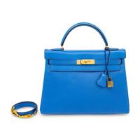 Hermès, Kelly 32 in Bleu France Epsom