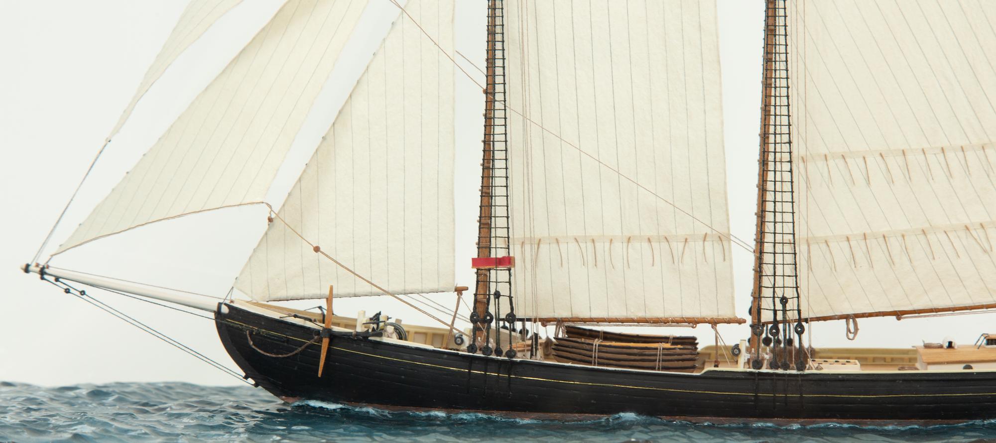 A Cased Model of the Schooner Cavalier by Bernd Braatz (German, b. 1954)