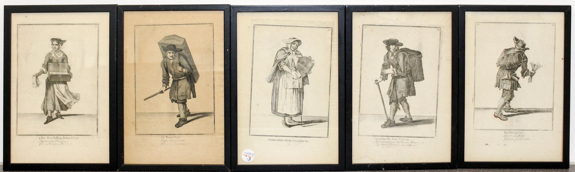 A Group of 10 English Engravings Framed: 13 1/4 x 8 3/4 inches.