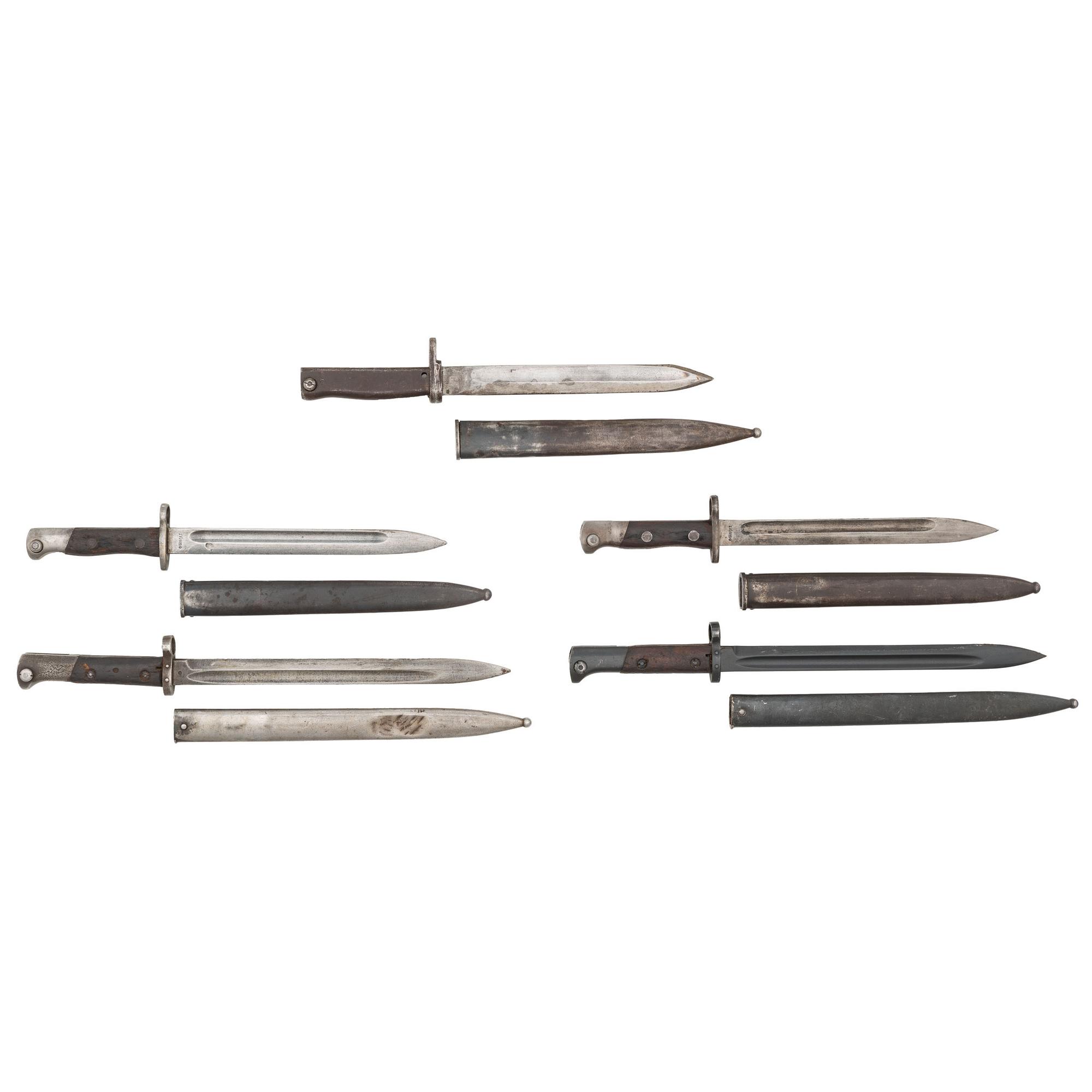 Lot of Two Siamese Bayonets, Two Czech, one Turkish Ersatz