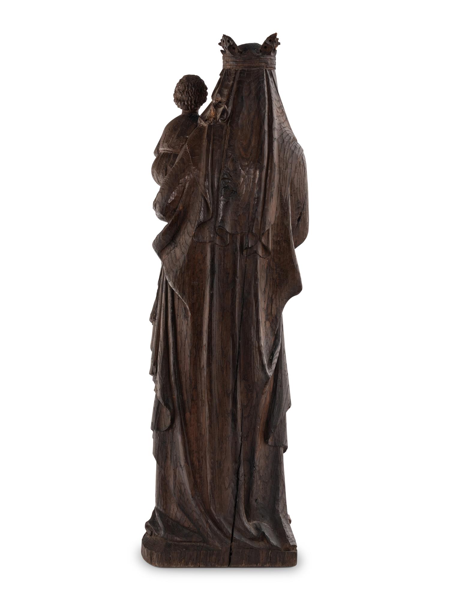 A Carved Oak Figural Group of the Madonna and Child
