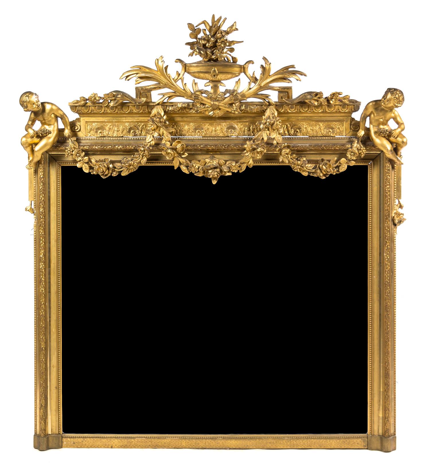 A Continental Giltwood Mirror Height 60 3/8 inches x width 52 inches. — LATE 19TH CENTURY