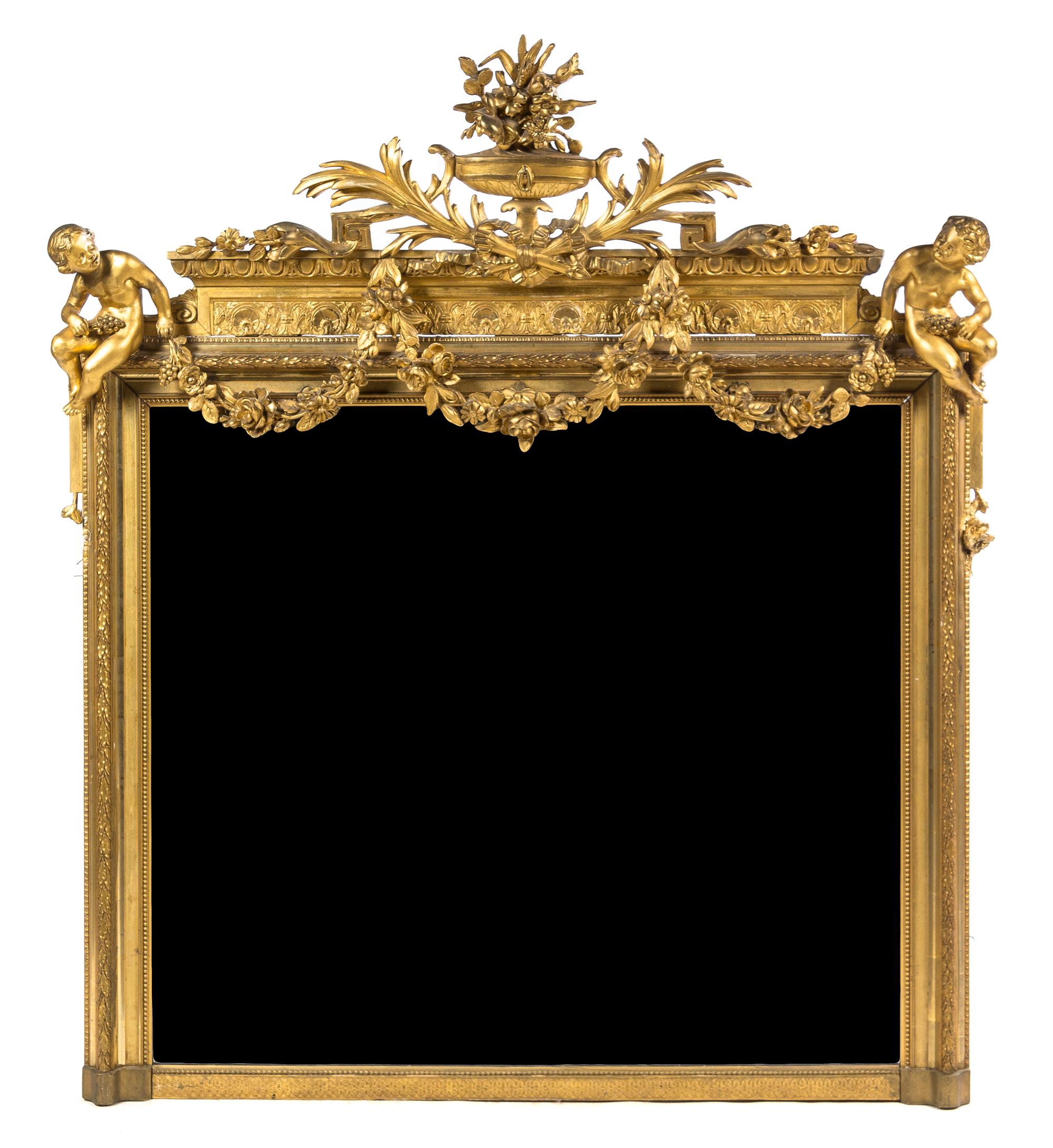 A Continental Giltwood Mirror Height 60 3/8 inches x width 52 inches. — LATE 19TH CENTURY