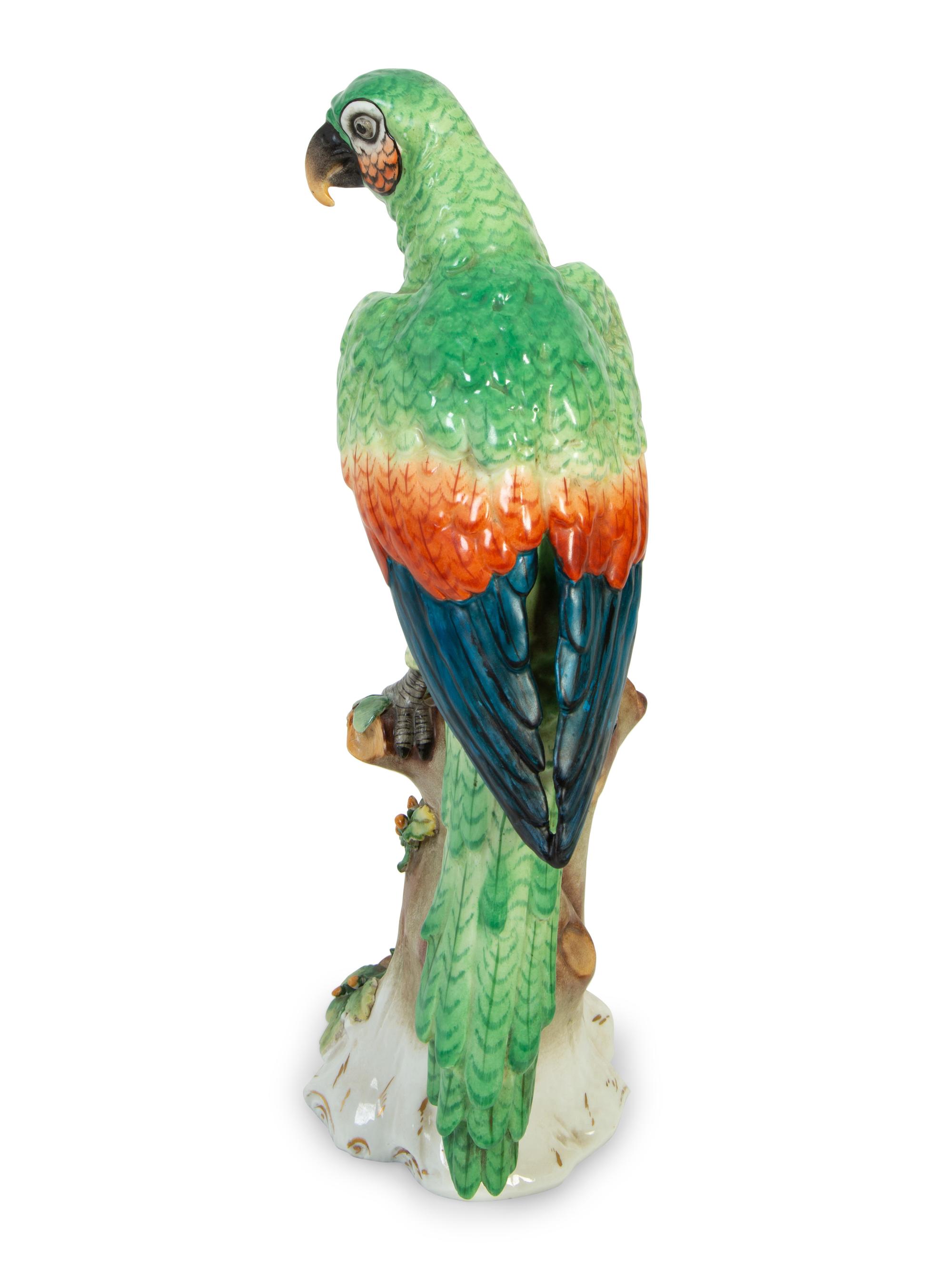 A Pair of Samson Glazed Porcelain Parrots — LATE 19TH CENTURY