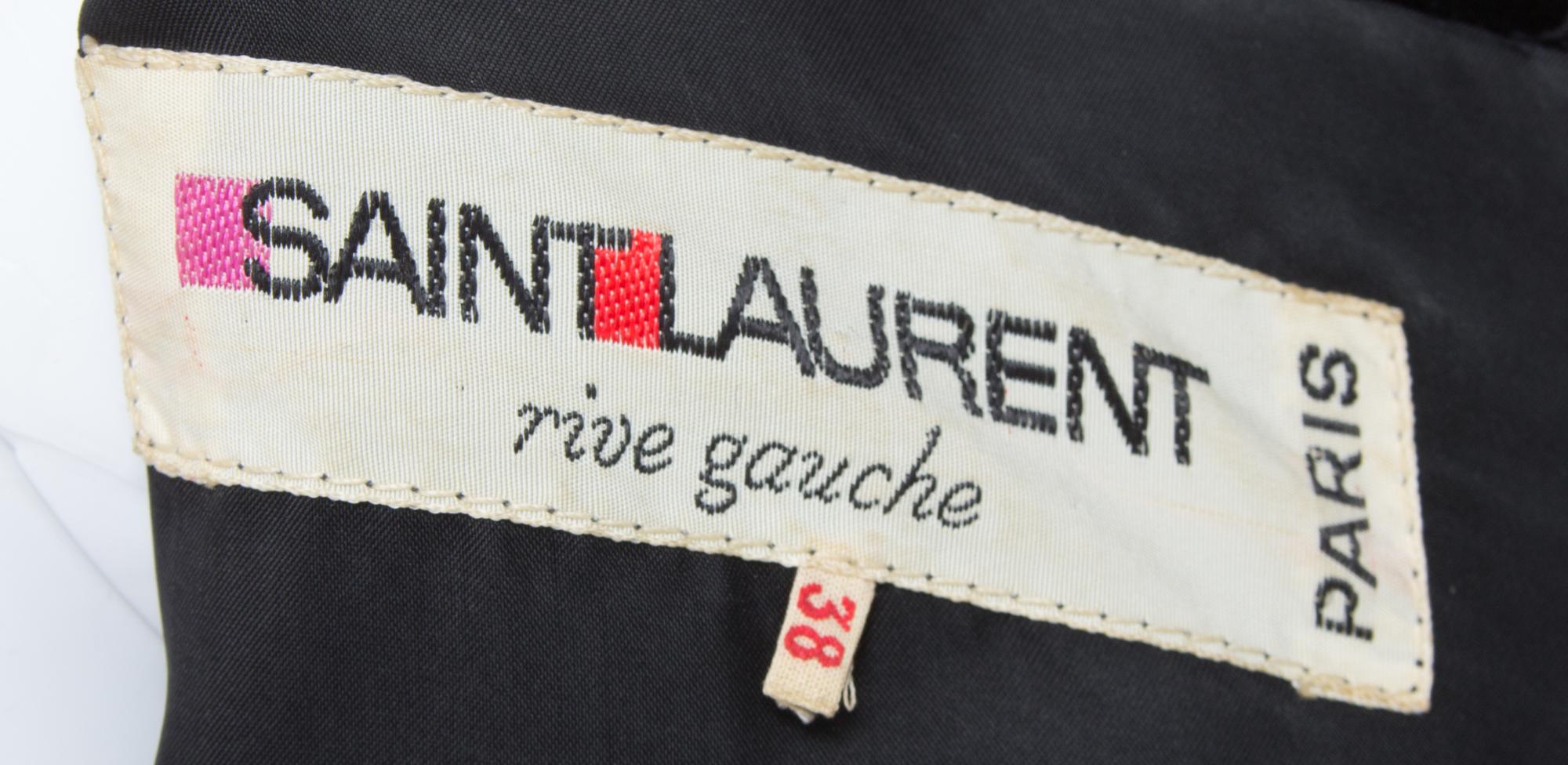 A Saint Laurent Black Velvet Gown, Size 38.