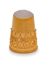 A Swedish 14-Karat Yellow Gold and Moonstone Thimble