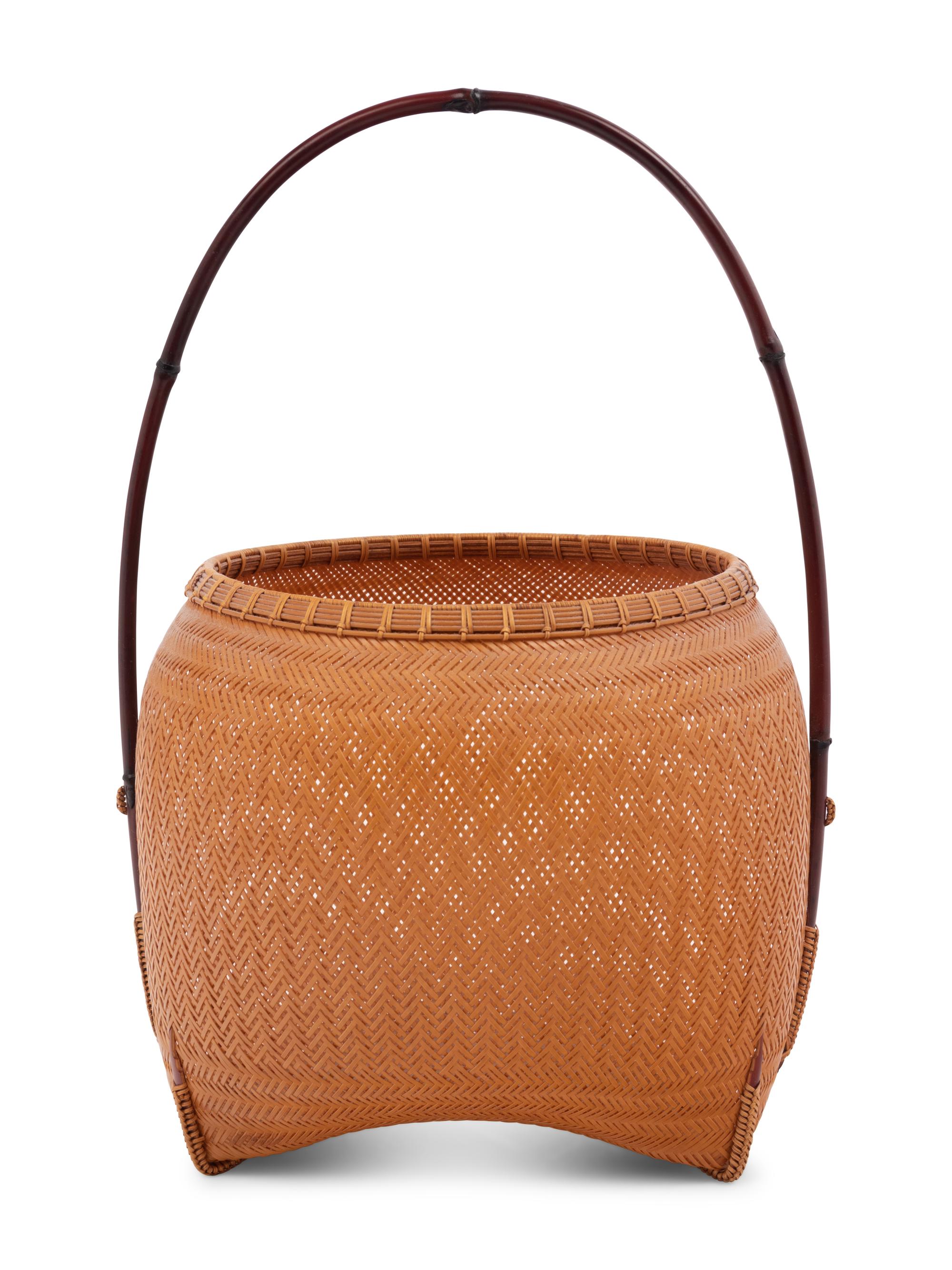 A Japanese Ikebana Bamboo Flower Arranging Basket