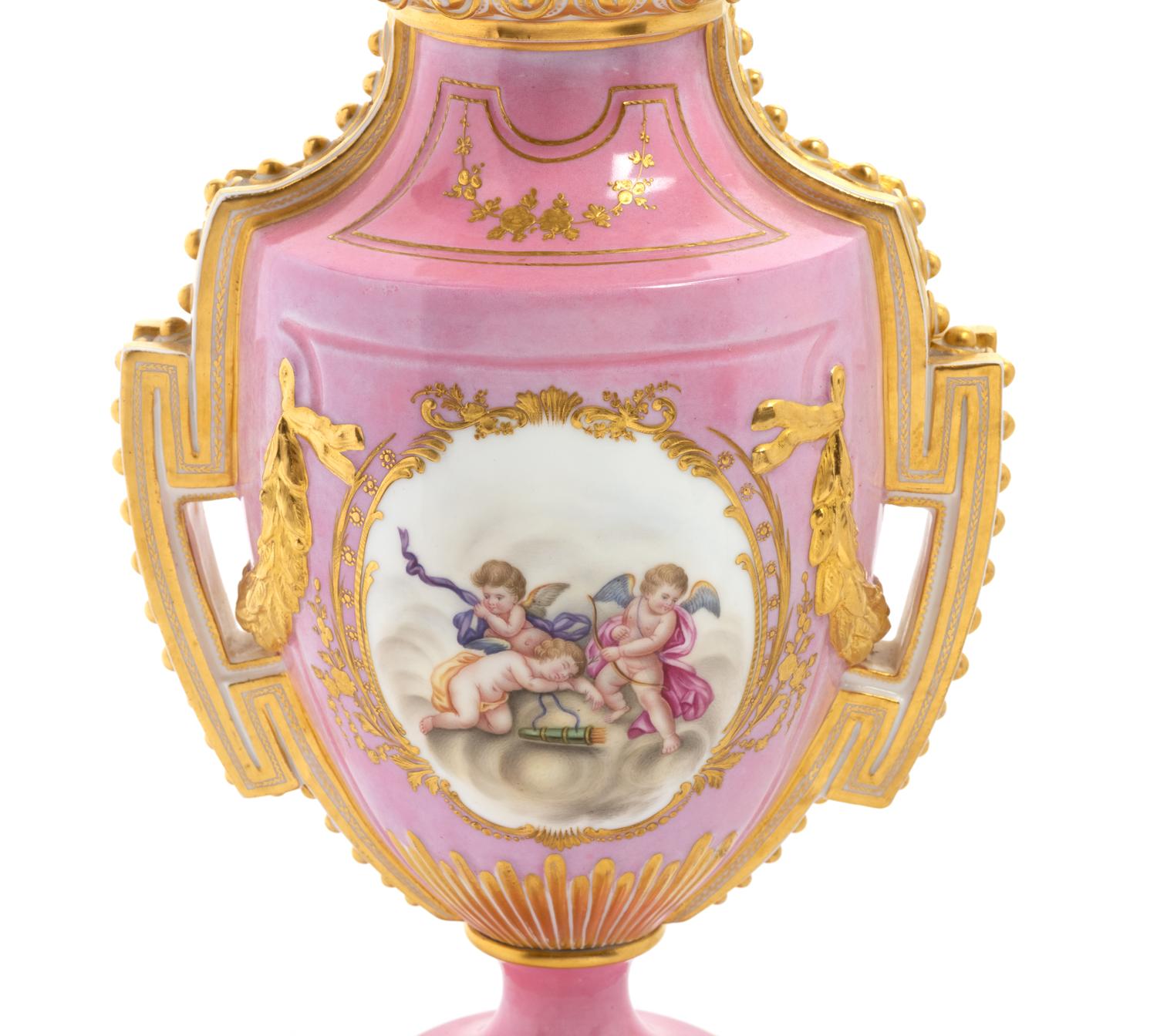 An English Porcelain Covered Urn