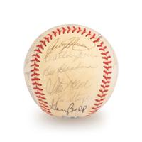 A Boston Red Sox Multi Signed Autograph Baseball With 29 Signatures Including Ted Williams (Beckett Authentication Services Letter BAS Certified),