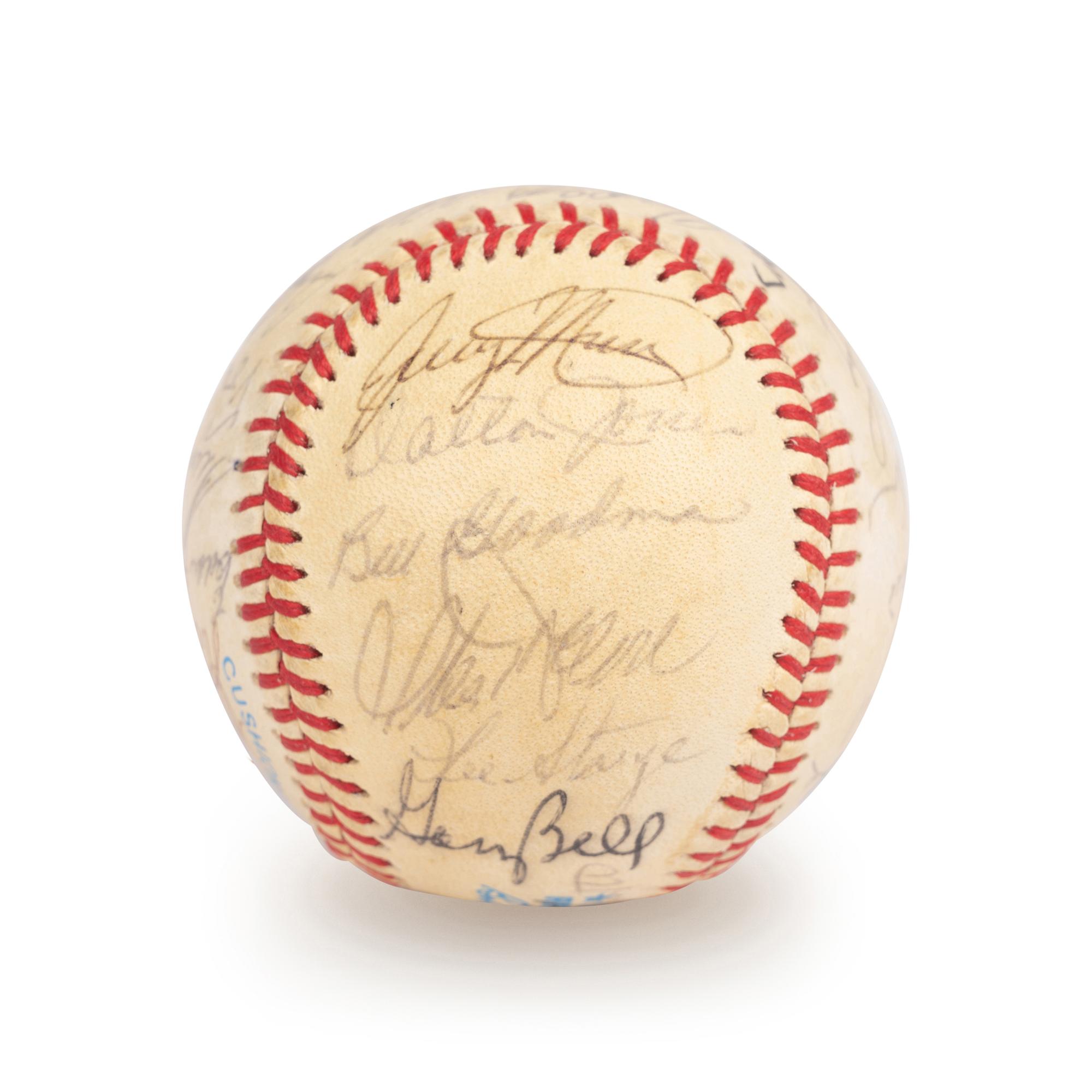 A Boston Red Sox Multi Signed Autograph Baseball With 29 Signatures Including Ted Williams (Beckett Authentication Services Letter BAS Certified),