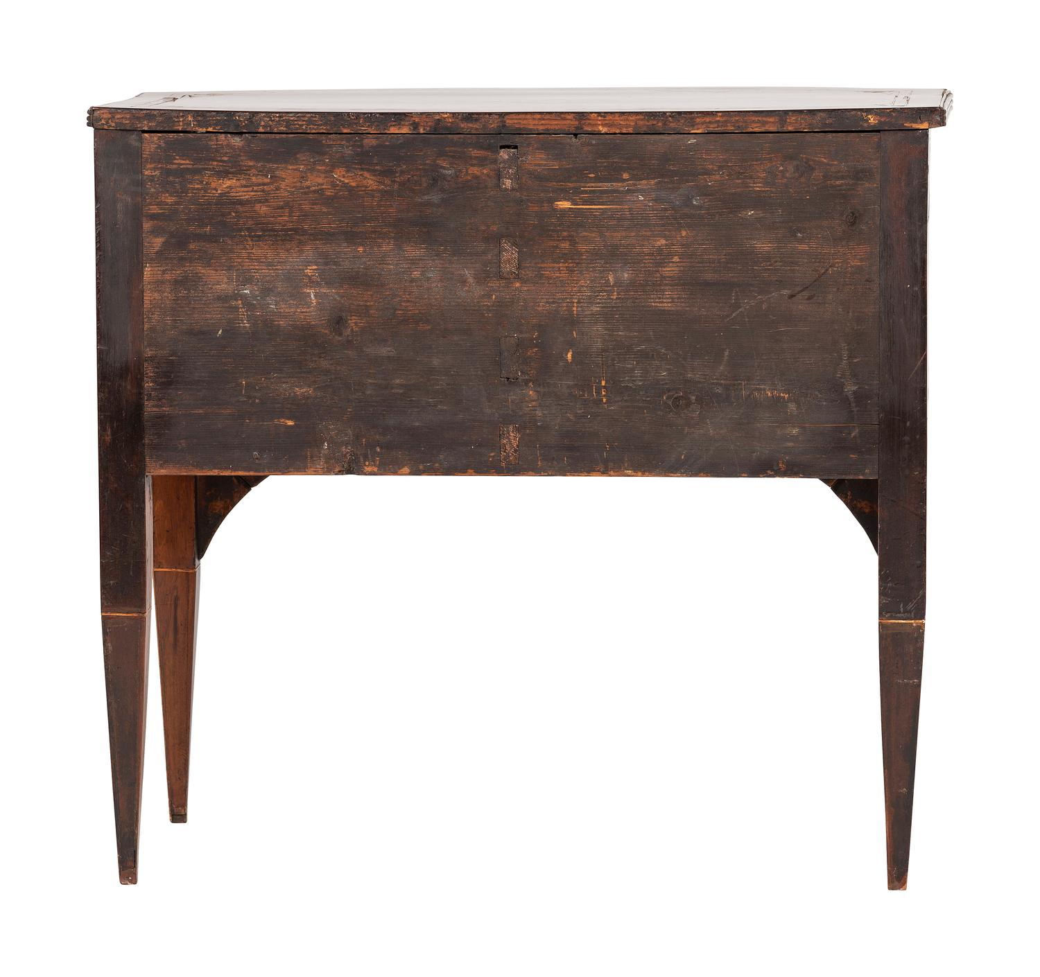 A George III Fan-Inlaid Mahogany Bow-Front Server