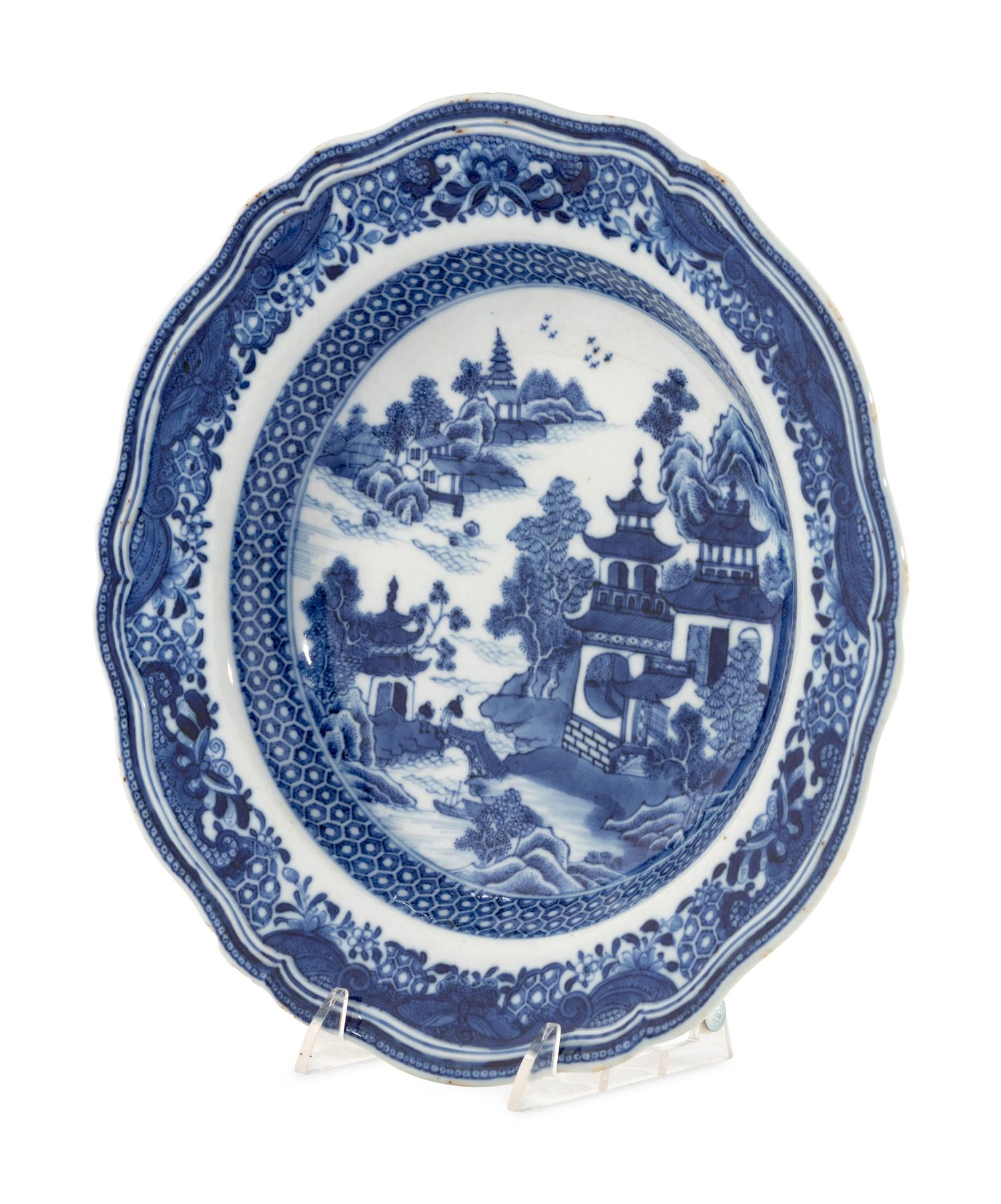 A Chinese Export Blue and White Porcelain Soup Bowl