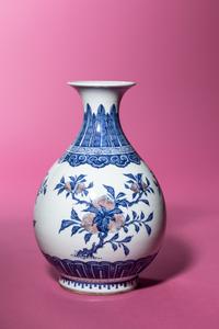 An Iron-Red and Underglaze Blue Porcelain Vase, Yuhuchunping