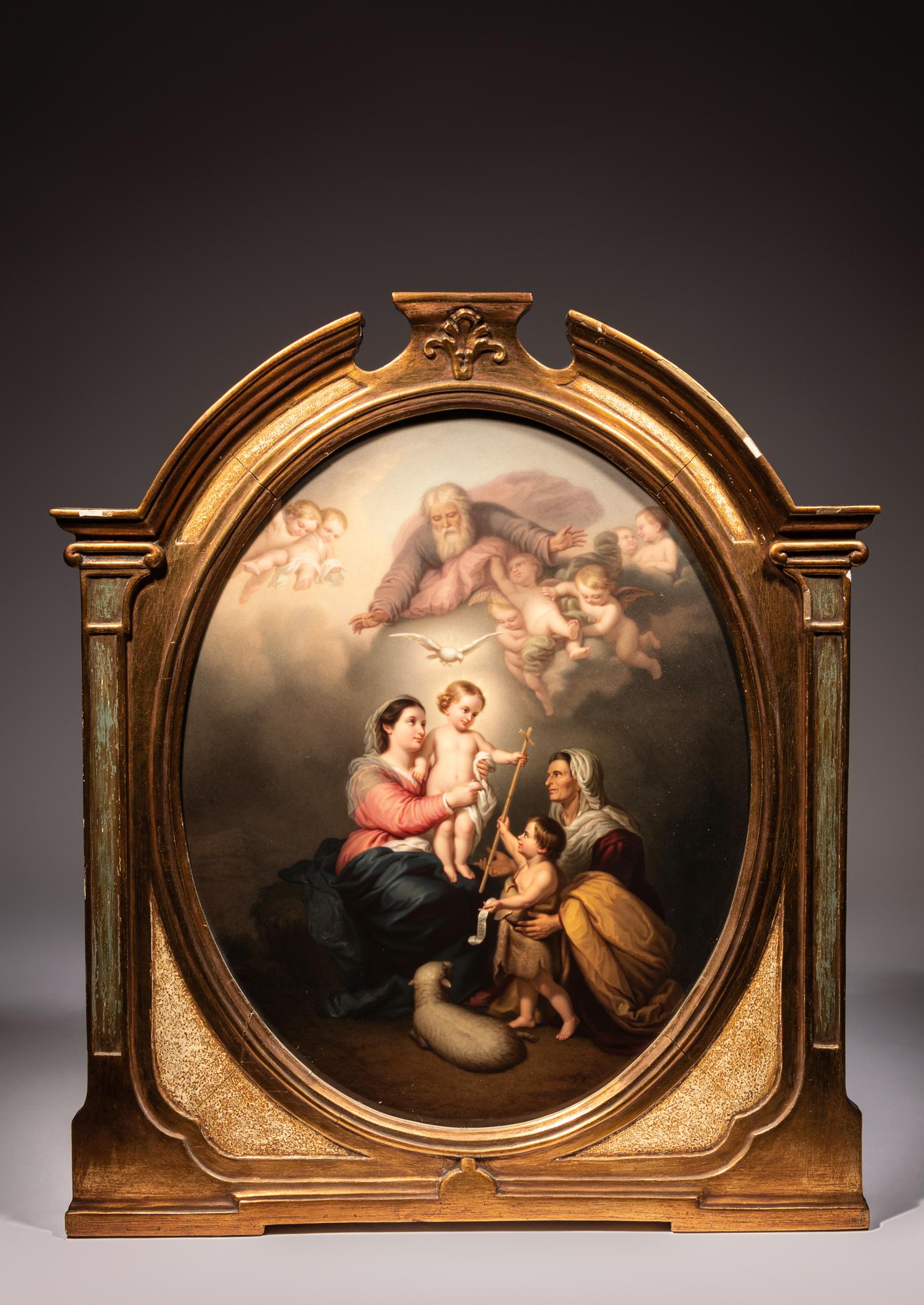 A Berlin (K.P.M.) Porcelain Plaque after Bartolomé Esteban Murillo (Spanish, 1617-1682)