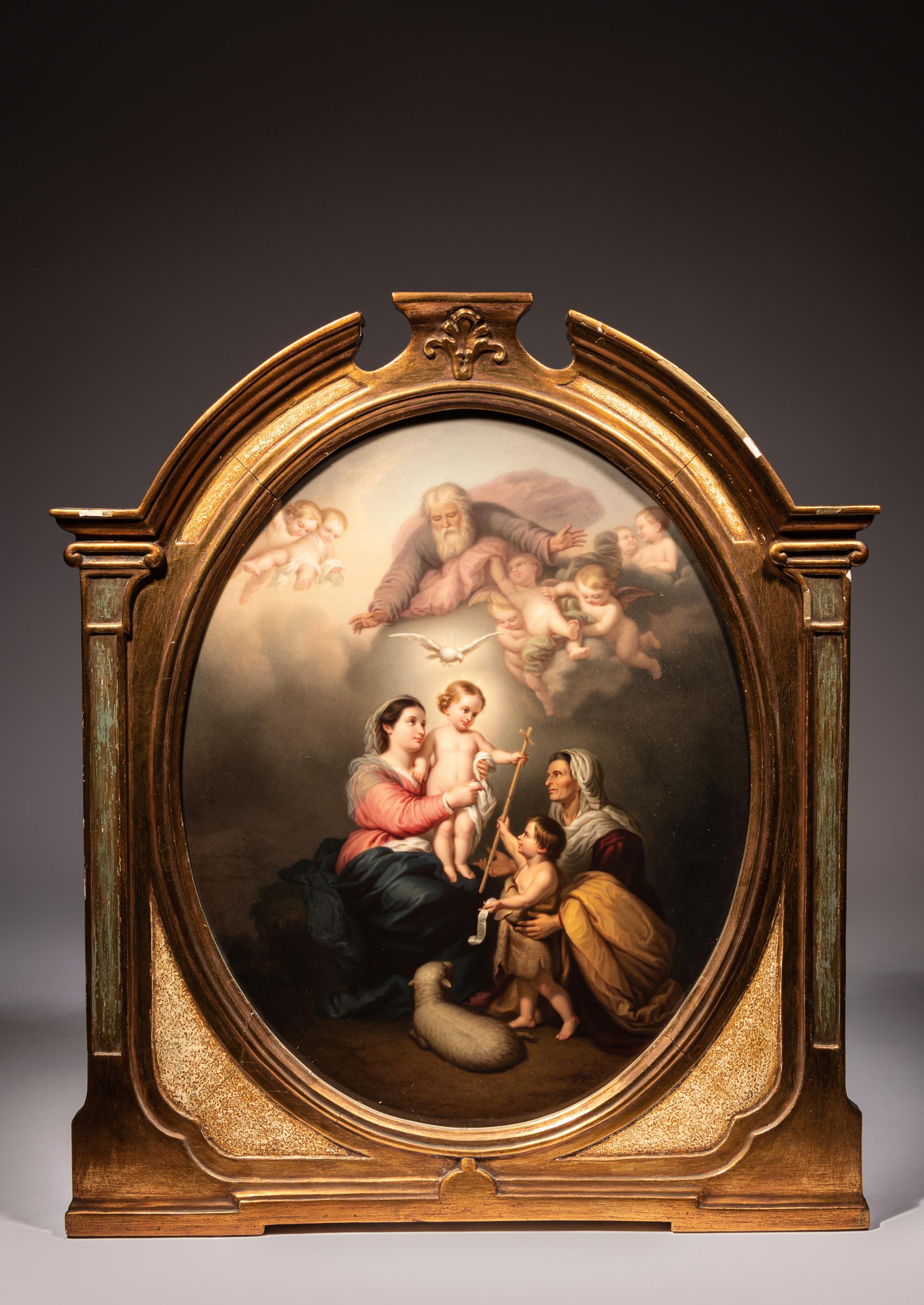 A Berlin (K.P.M.) Porcelain Plaque after Bartolomé Esteban Murillo (Spanish, 1617-1682)