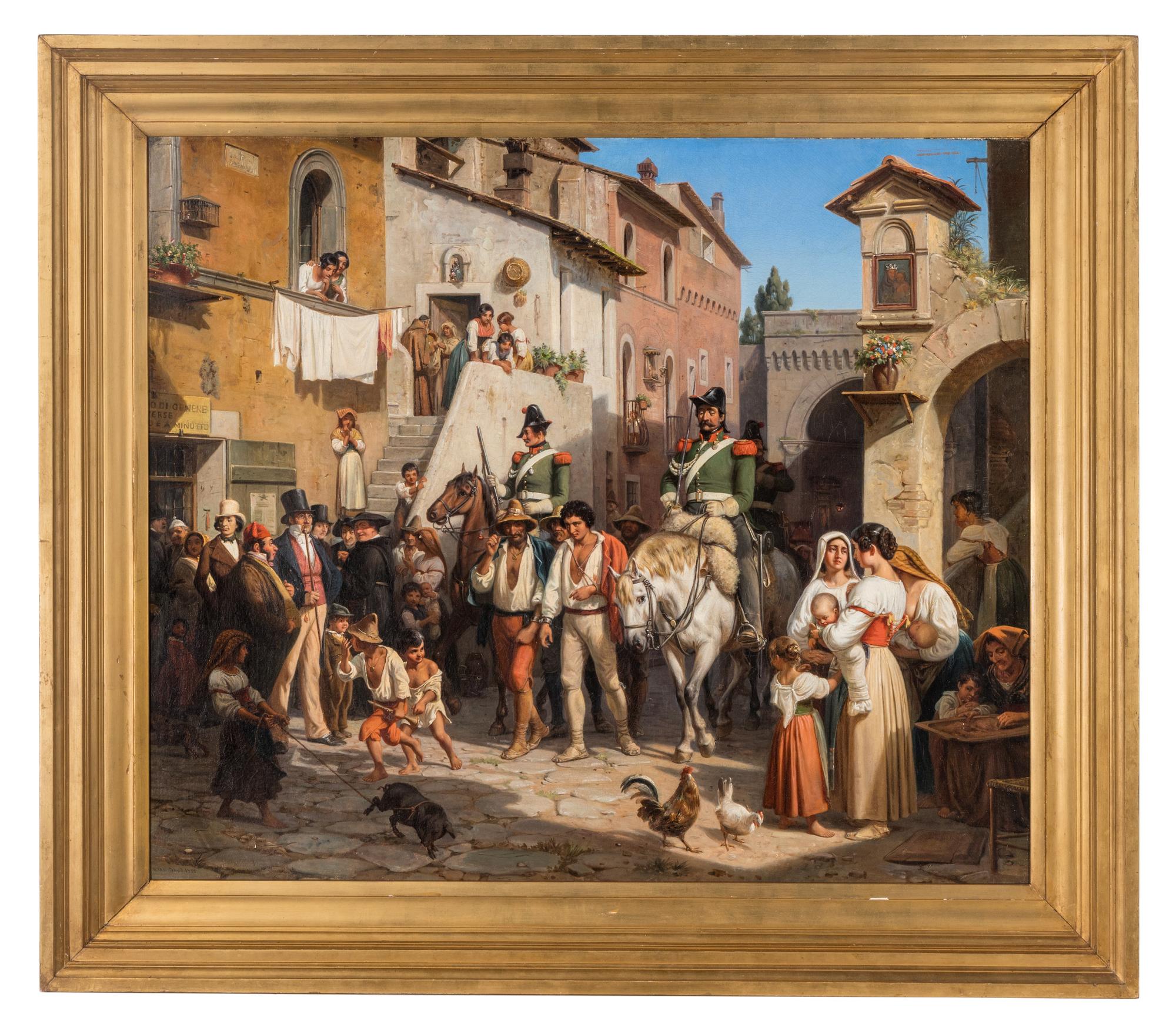 Italian Peasants Under Arrest in a Village in the Roman Campagna, 1850