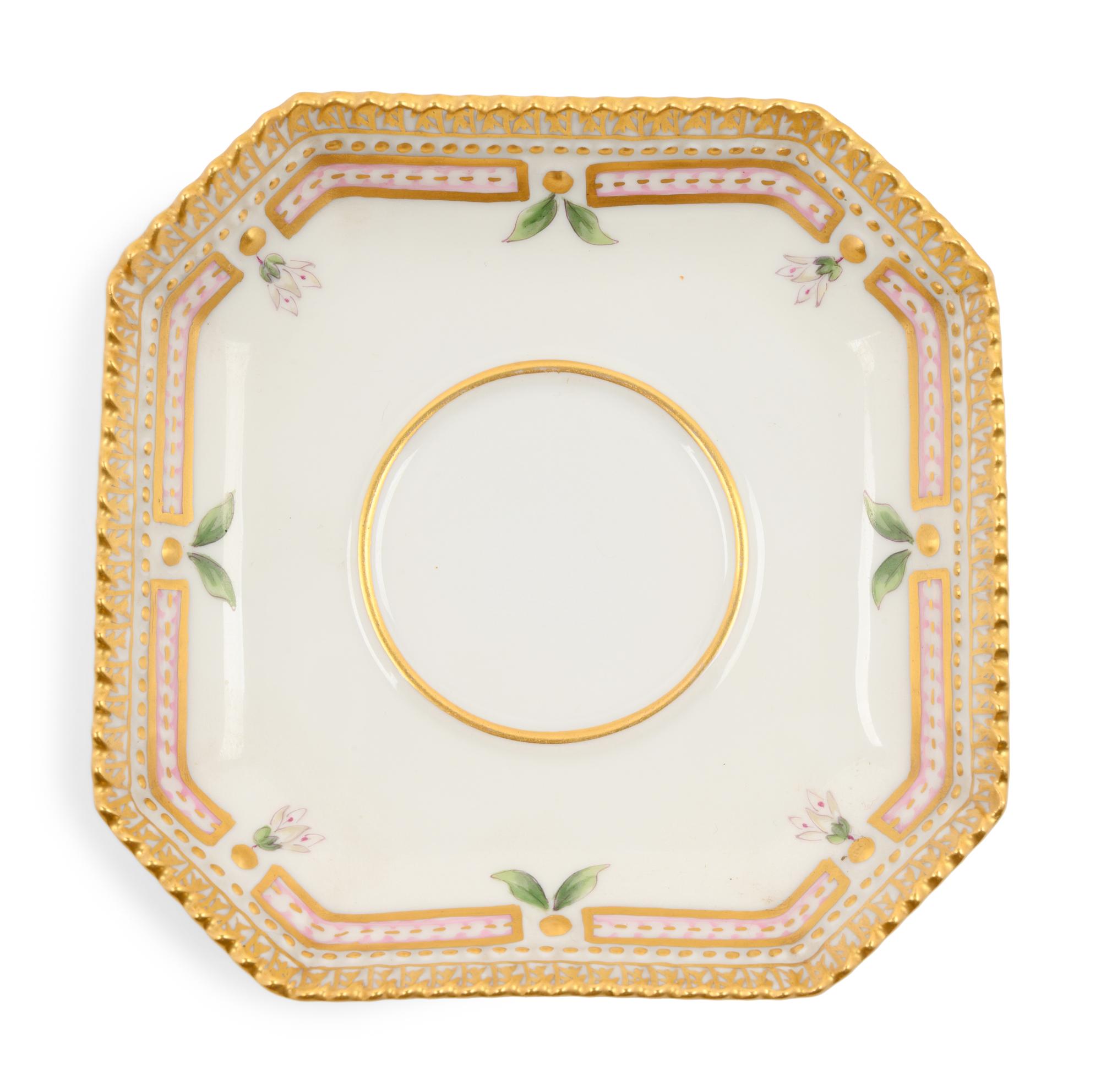 A Set of Eight Royal Copenhagen Flora Danica Pots de Crème and Saucers