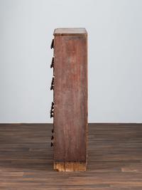A Country Grain-Painted and Parcel Gilt Pine Apothecary Chest