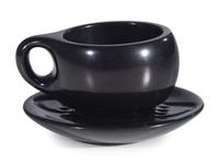 Blackware Pottery Cup and Saucer