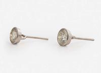 A Pair of Platinum and Diamond Stud Earrings